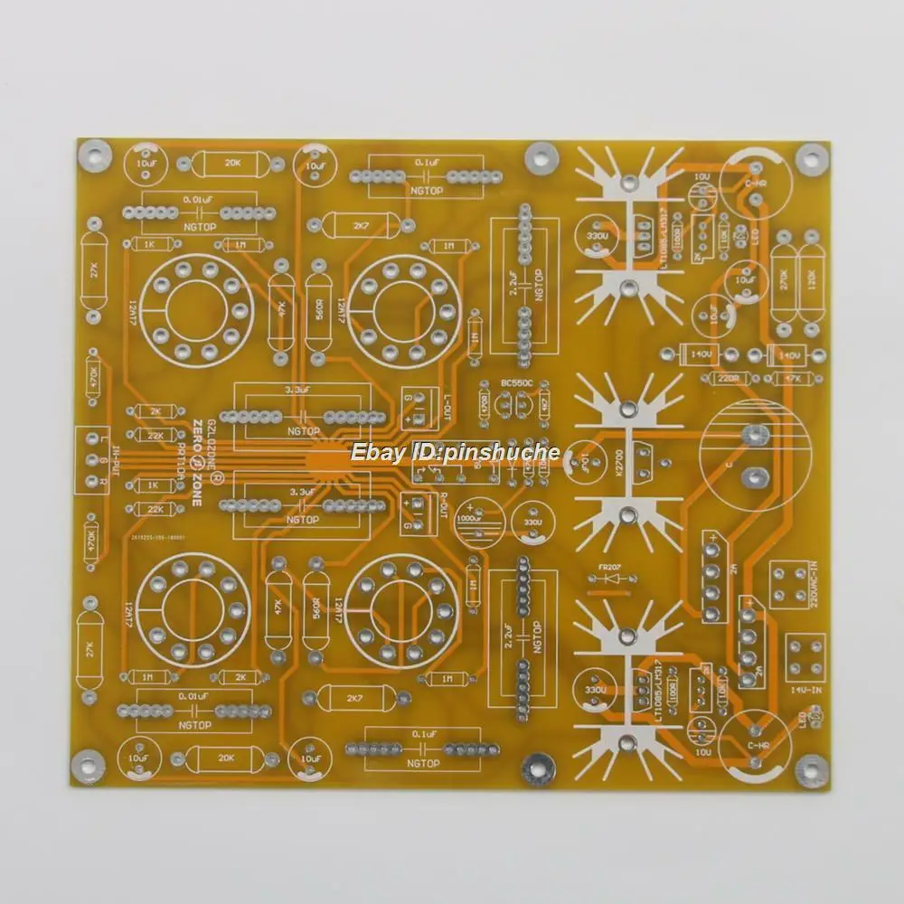 

HiFi 12AT7 Vacuum Tube SRPP Preamplifier Board PCB Base On Hetian Mau's Preamp