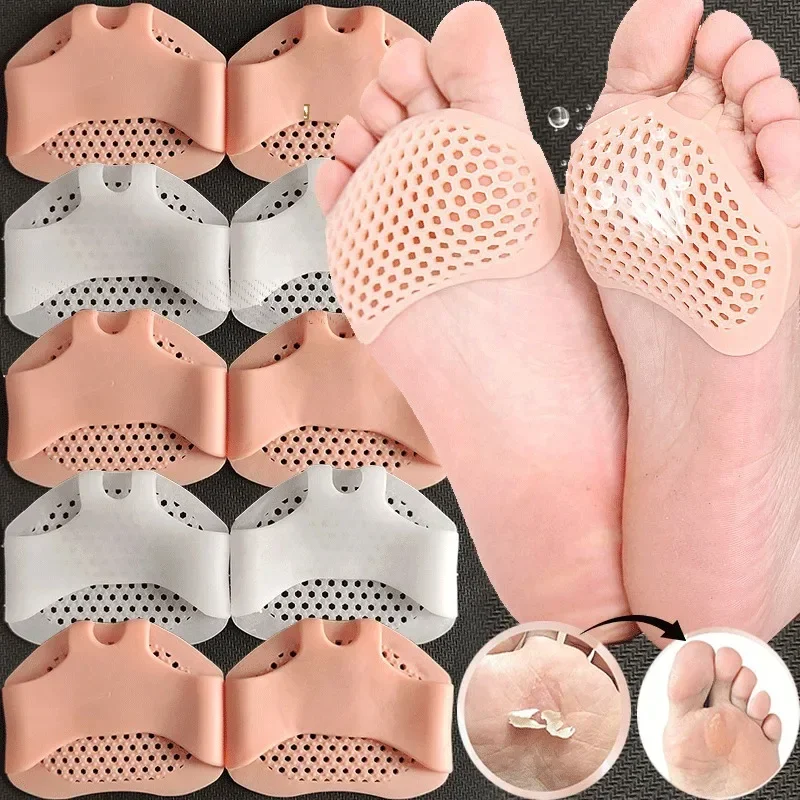 2/4PCS Silicone Forefoot Insoles Women's Foot Protectors Anti-slip Honeycomb Half Size Forefoot Pads High Heels Anti Wear Foot shoe insoles forefoot pads forefoot cushion