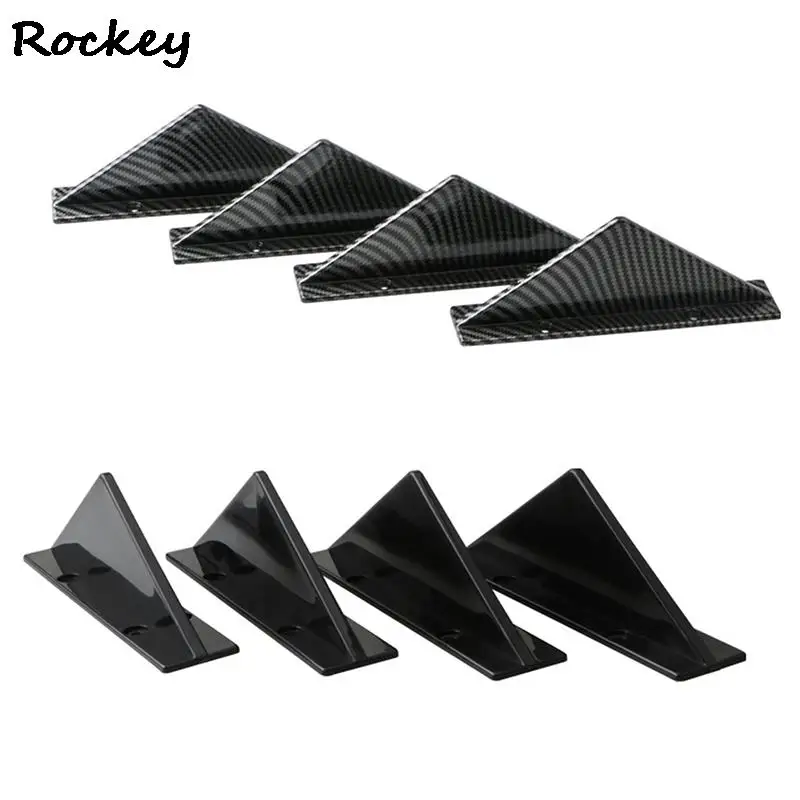 4 stücke Auto hinten hinten Stoßstange Diffusor Haifisch flosse Kit Spoiler  Lippen flügel Splitter glänzend Kohle faser/schwarz Universal Auto Zubehör