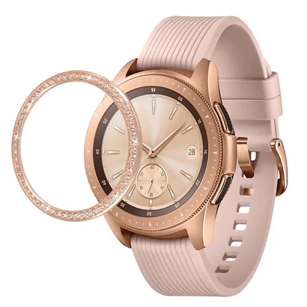 Custodia smartwatch Samsung Galaxy Watch 42mm R810/Galaxy Watch 46mm R800/R850/Gear S3 lunetta in metallo scala anello in acciaio decorazione - immagine 2