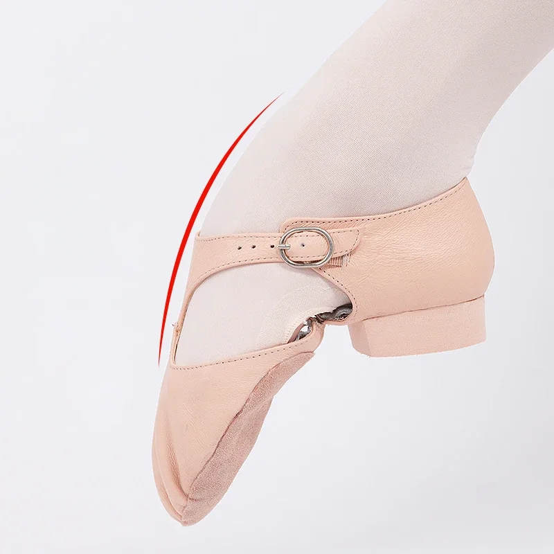 Dance Shoes Genuine Leather Stretch Jazz Dance Shoes For Women T Strap Ballet Lyrical Teachers' Sandals