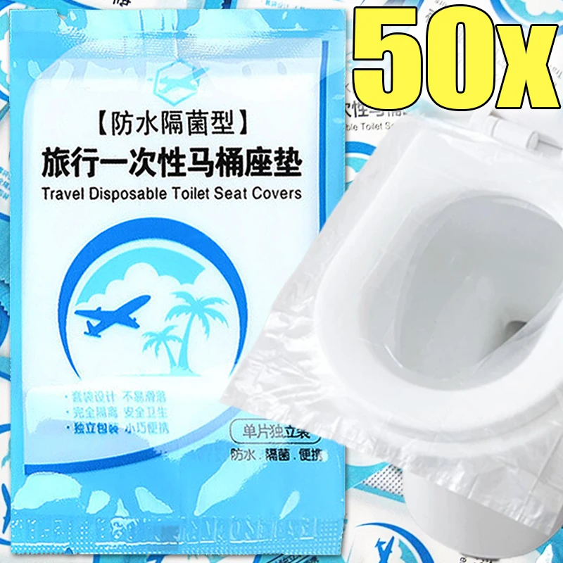 Disposable Toilet Seat Cover Mat Portable Travel Safety Waterproof Toilet Seat Paper Pad Cushion Bathroom Accessiories Wholesale