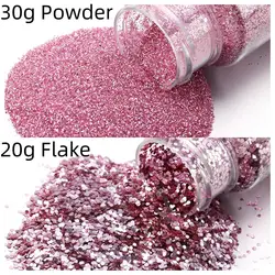 Vibrant Chunky Glitter Sprinkles for Creative DIY Nail Art and Crafts (Pink Purple)