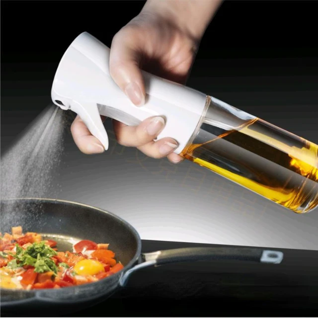 Pulvérisateur d'huile d'olive en verre de 180 ml pour la cuisine, la  friteuse à air, distributeur d'huile, pulvérisateur d'huile avec  autocollant, accessoires de cuisine pour la cuisson de salade, : :  Cuisine