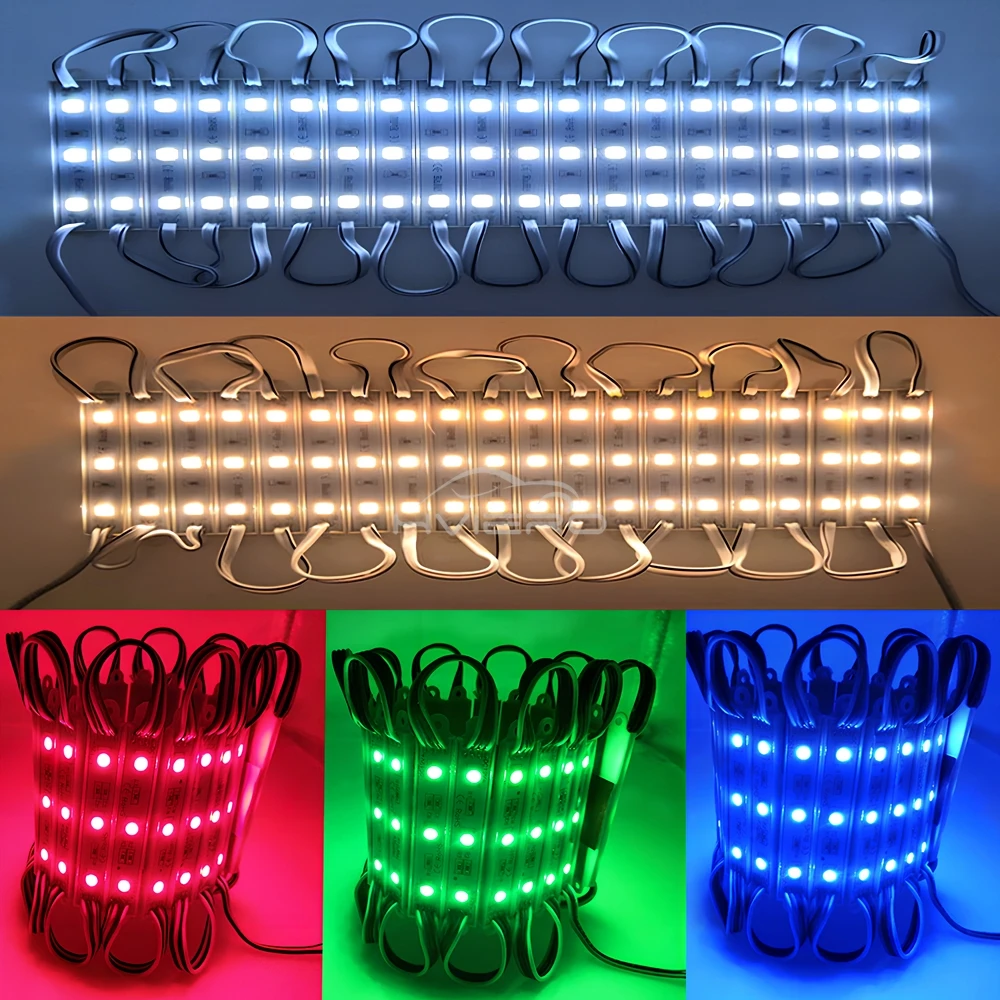 5050 3LED Patch Module Waterproof IP65 DC 12V White Warm Light RGB Super Backlight Module Lighting Advertising Box Sign led modules led module 20X