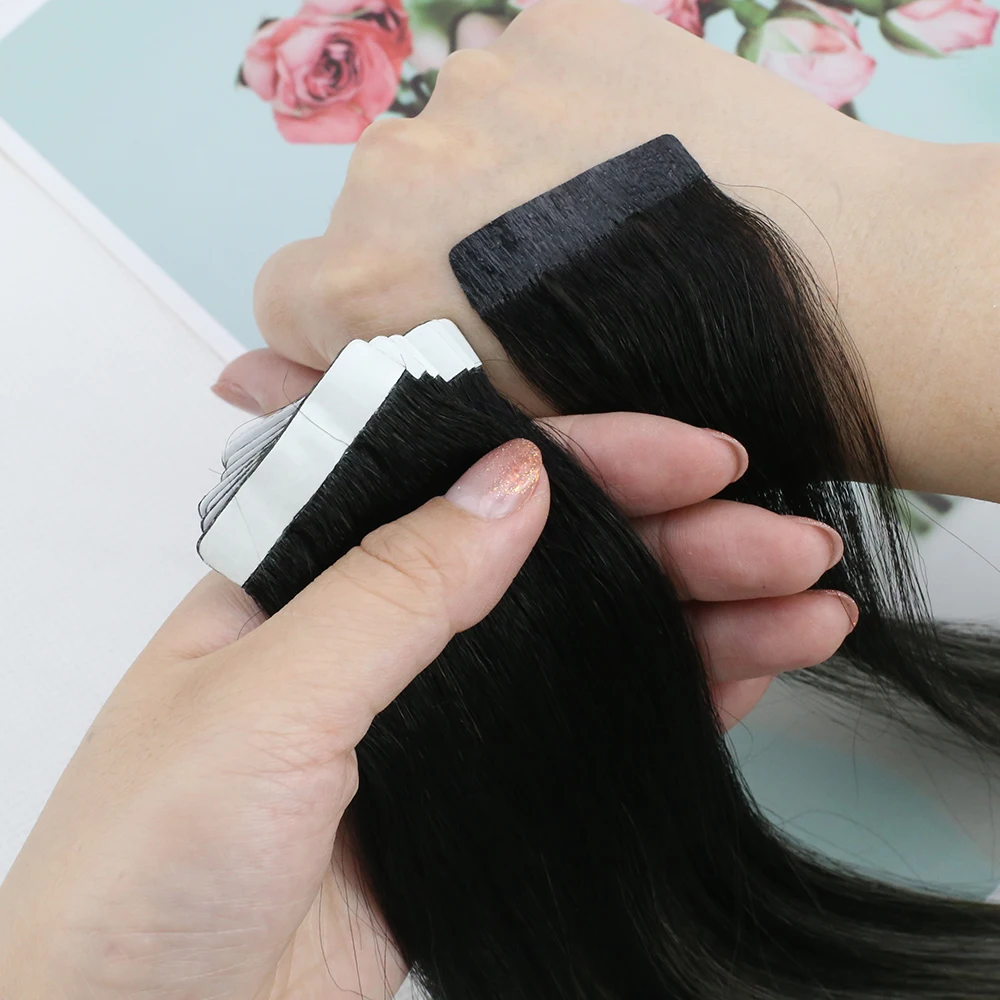 Ugeat Tape in Human Hair Extensinos for Women Solid color Tape in Hair Extensinos Human for Long Size 26-28inch 20P/40P