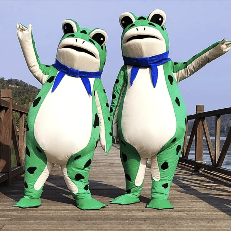 

Вступайте в строгий костюм надувной лягушки для косплея, костюм мультяшной куклы, костюм куклы, Забавный костюм для активного представления