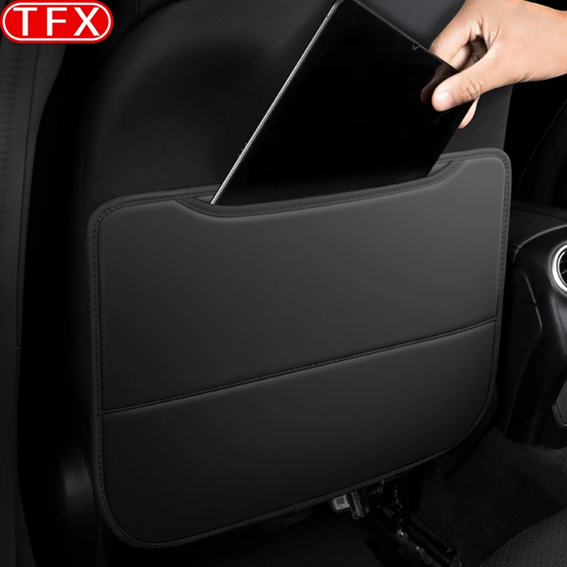 For Geely Geometry C Car PU Leather Anti Kick Mat Pad Anti-kick Protector Mats Seat Back Protector Auto Accessories