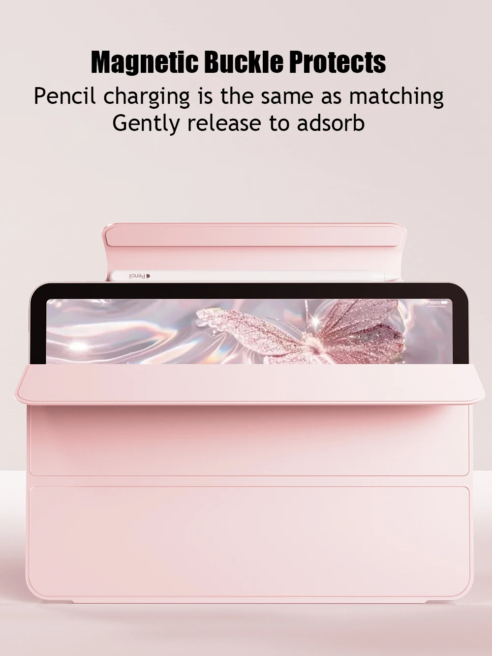 Powerful Magnetic Attachment Slim Trifold Stand Case