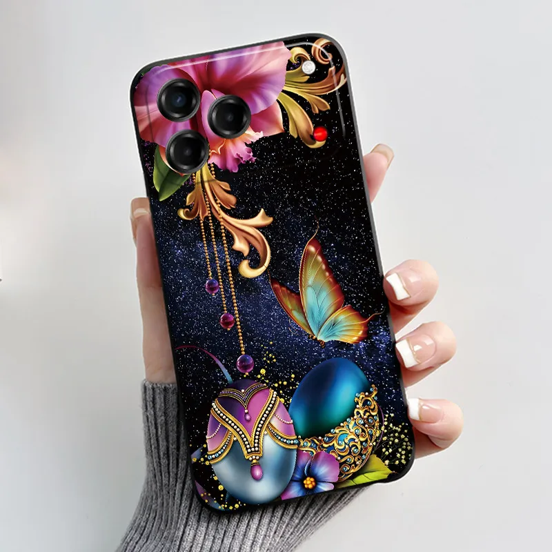 Aesthetic Cute Cat Cartoon Black Soft Silicone Shockproof Phone Case