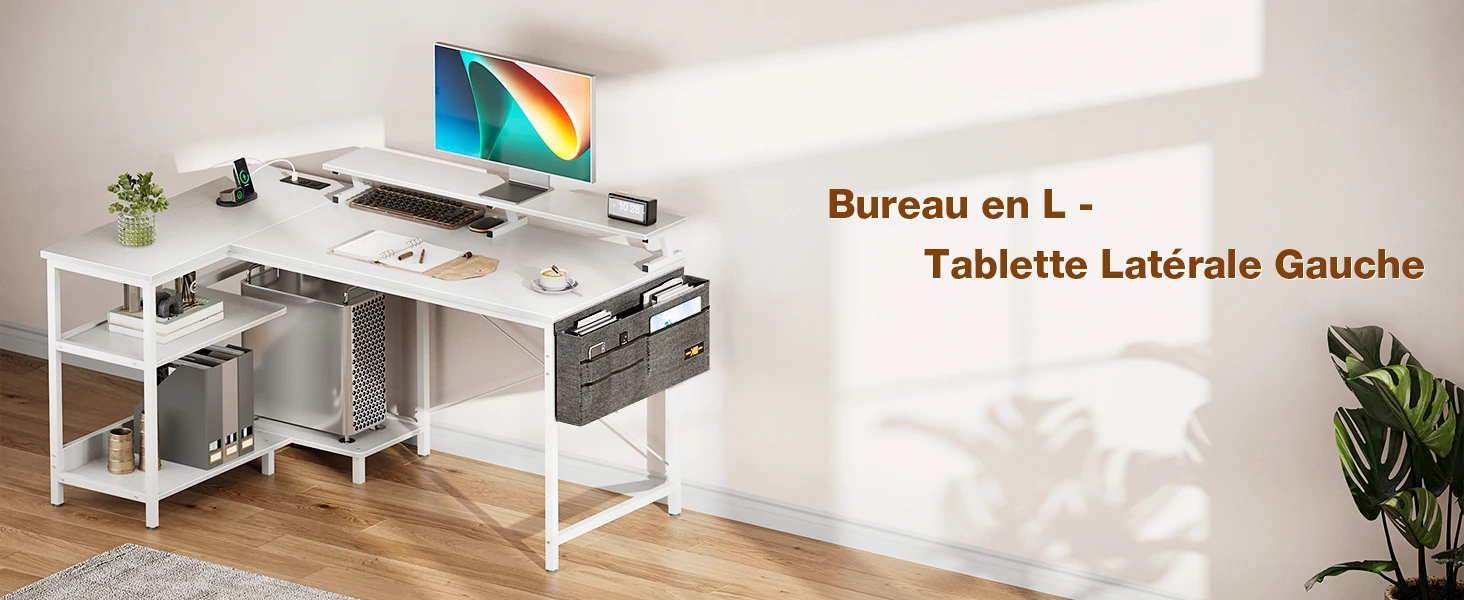 bureau blanc avec rangement