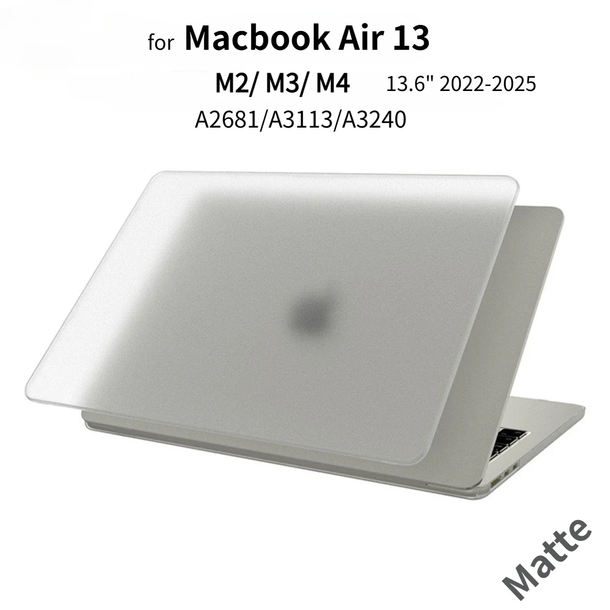 Matte Hard Cover for MacBook Air 13.6 Inch Case Macbook Air 13 M4 M3 M2 2025-2022 A3240 A3113 A2681 Sturdy Protective Shell