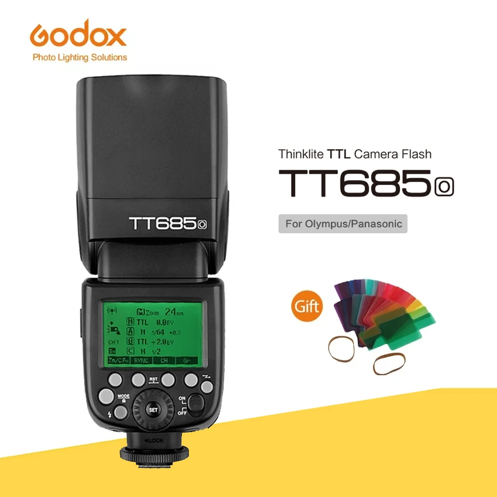 Godox Tt685 Tt685O Fotocamera Flash 2.4G Wireless Sincronizzazione Ad Alta Velocità 1/8000S Ttl Flash Light Speedlite Per Fotocamere Olympus Panasonic