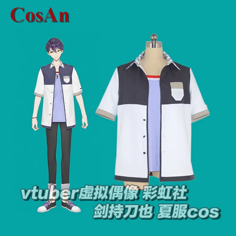 

CosAn Anime Vtuber Nijisanji Kenmochi Touya Cosplay Costume Summer Uniform Unisex Activity Party Role Play Clothing