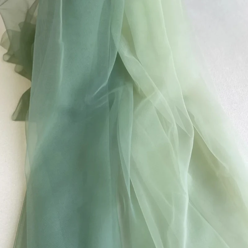 Green Series Soft Tulle Fabric for Elegant Wedding Decorations and Stylish Crafts