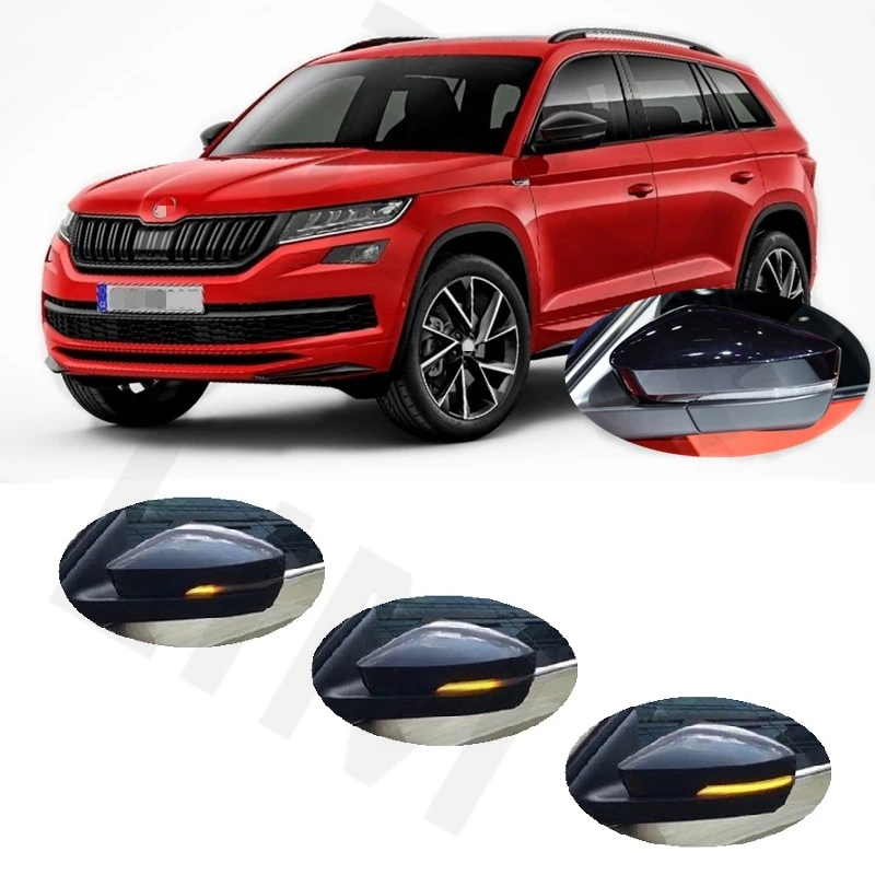 

Для Skoda Kodiaq NS7 GT 2016 2017 2018 2019 2020 2021 Блестящий зеркальный поворотный сигнал