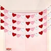 3pcs Red Hearts Felt Garland Banner Pull Flowers Valentine Wedding Birthday Party Decor Supplies Wedding Photo Props 4
