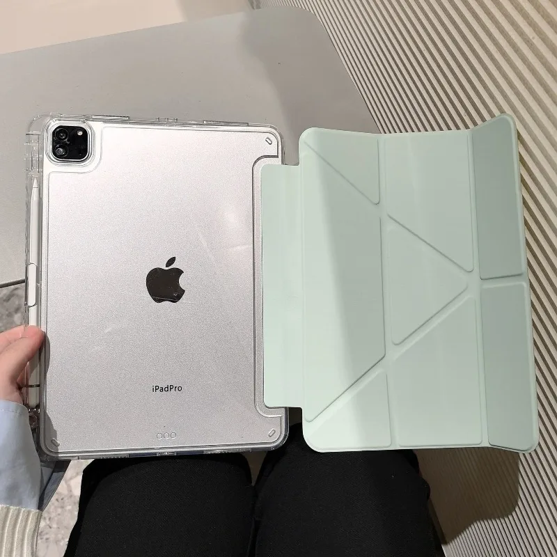 Sleek & Stylish Foldable Crystal Clear iPad Case