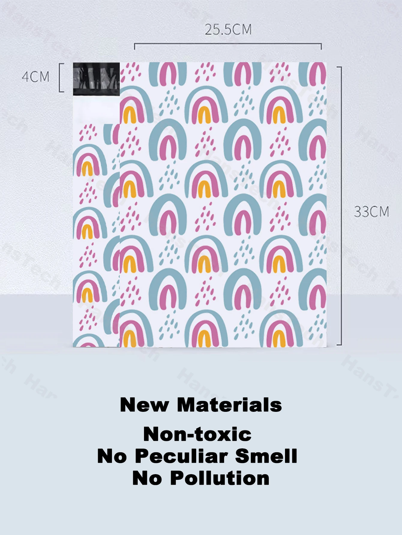 10PCS Rainbow Thank You Gift Wrapping Bags, Halloween, Christmas, Courier Bags, Printed Courier Bags, Waterproof Packing Bags