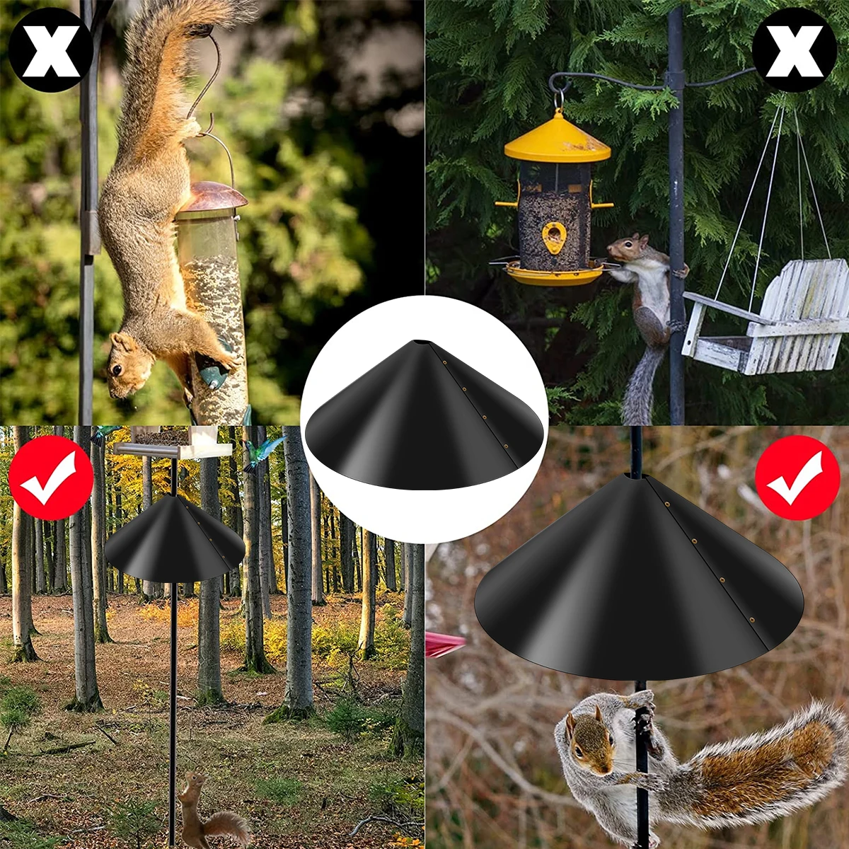 Squirrel Baffle 2Pcs 18inch Wrap Around Squirrel Proof Baffles Reusable Raccoon Proof with Accessories For Bird Feeder bird feeder parrot feeder