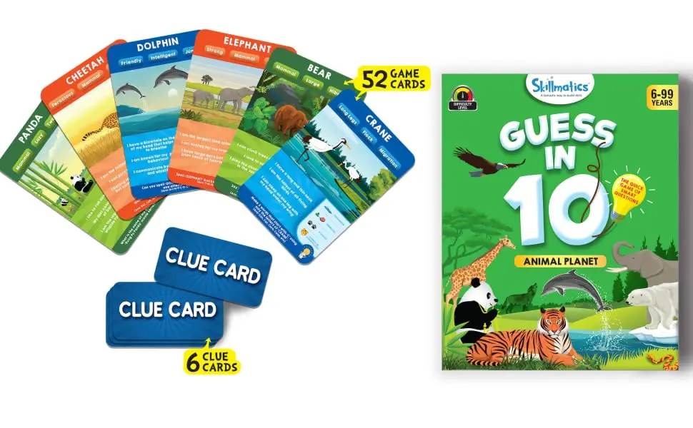 Guess in 10 Animal Planet Card Game of Smart Questions for Animal Planet 