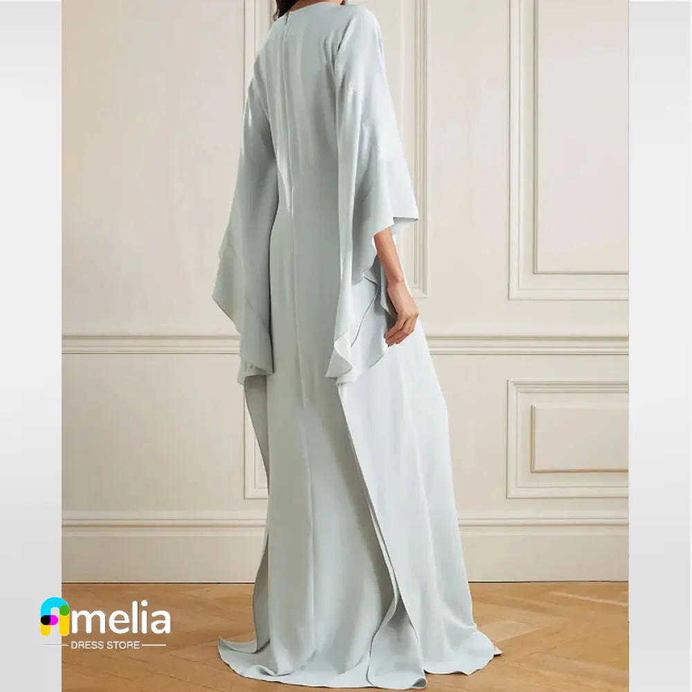 

Amelia O-Neck Prom Dress Shawl Sleeves With Floor Length Evening Dress Women Birthday Wedding Party Formal Gowns Arabia