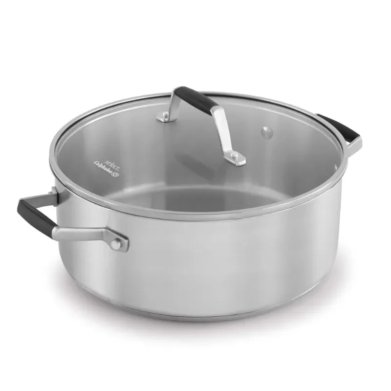 

Select By Calphalon Stainless Steel 5-Quart Dutch Oven with Cover Cookware Hot Pot Casserole Crock Pot Casserole