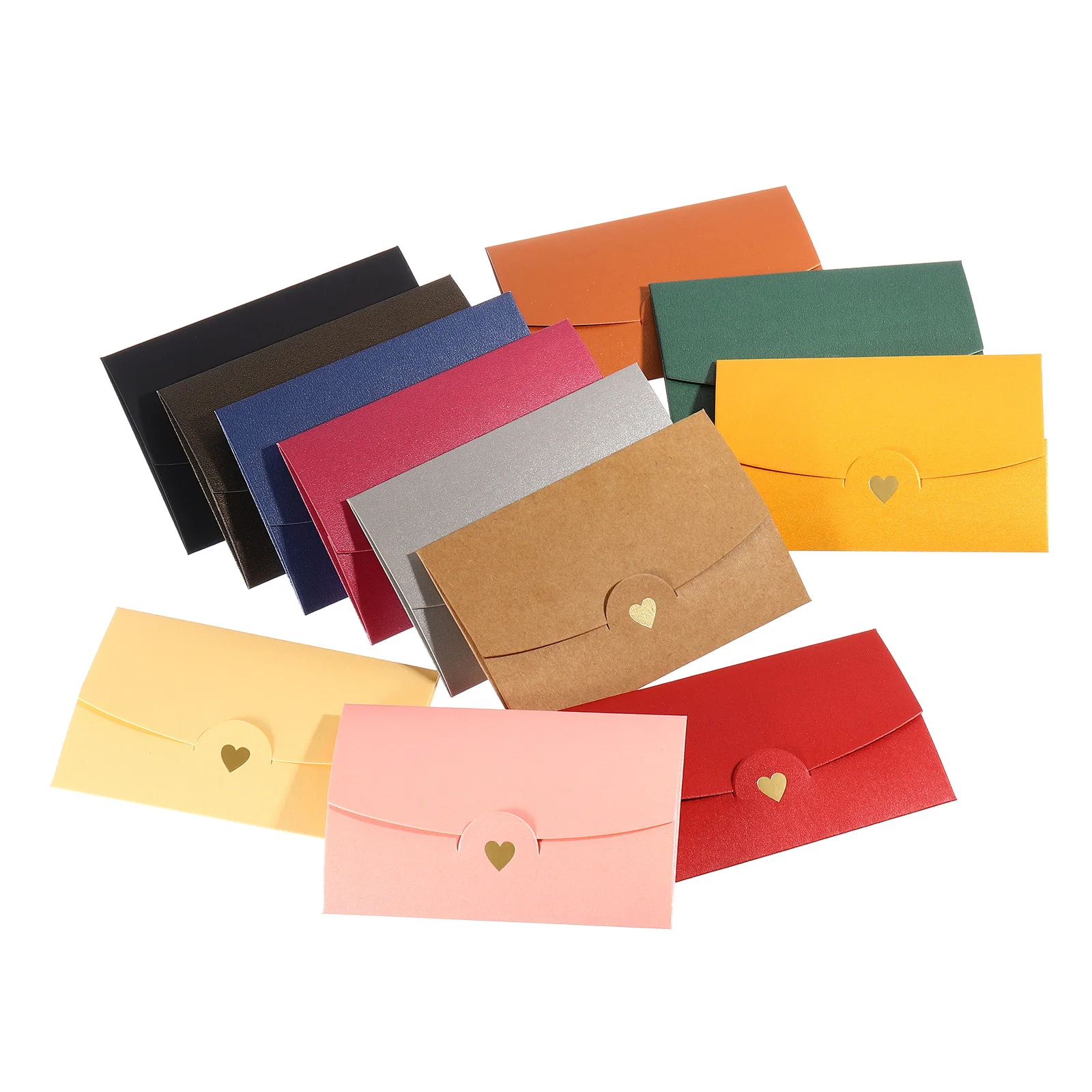 24Pcs 10.5x7cm Small Greeting Card Name Card Paper Envelope Retro Gold Heart Business Invitation Envelopes Love Mini Envelopes 24pcs 10 5x7cm small greeting card name card paper envelope retro gold heart business invitation envelopes love mini envelopes