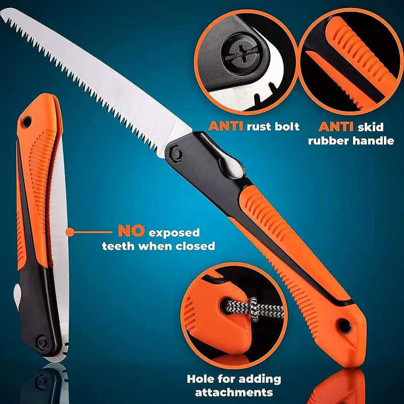 8-Inch Folding Hand Saw with Ergonomic Non-Slip Grip for Wood PVC Camping Gardening Hunting folding saw hand saw