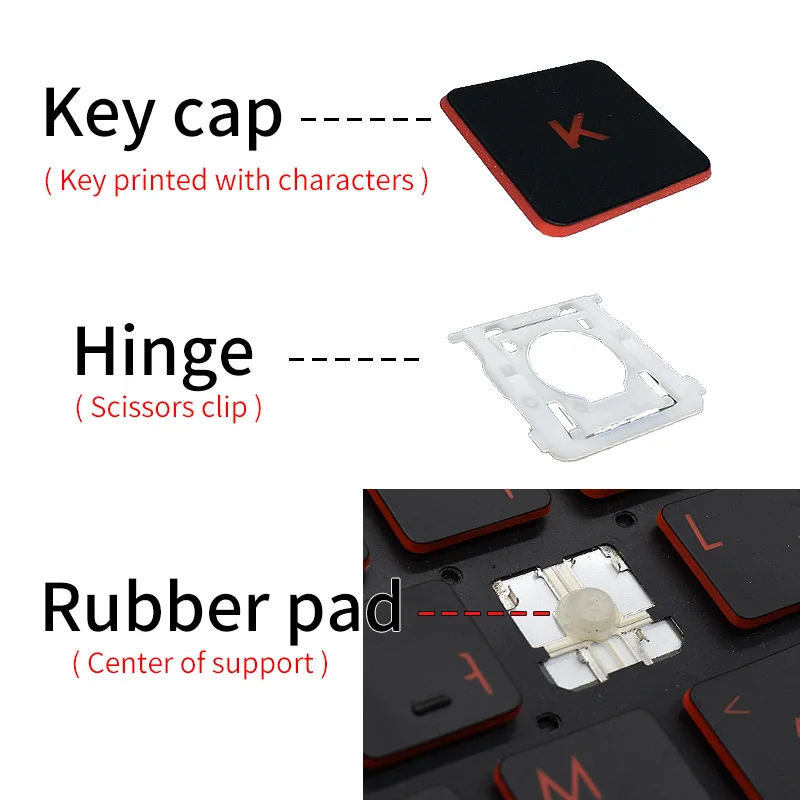 Replacement Keycap Key cap &Scissor Clip&Hinge For Microsoft Surface Pro 1/2/3/4/5/6 Laptop Keyboard KEY & Clips