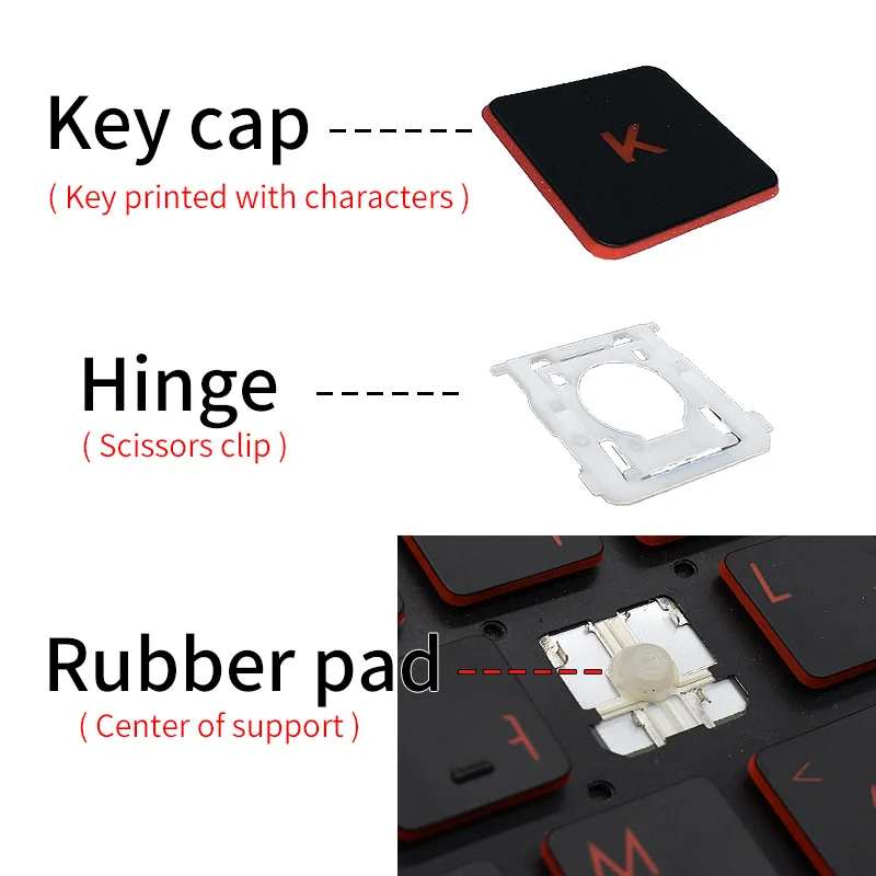 Keyboard Laptop For ASUS ACER HP DELL IBM lenovo Xiaomi HUAWEI LG Apple HASEE SONY Cap Keycap And Hinge Replacement