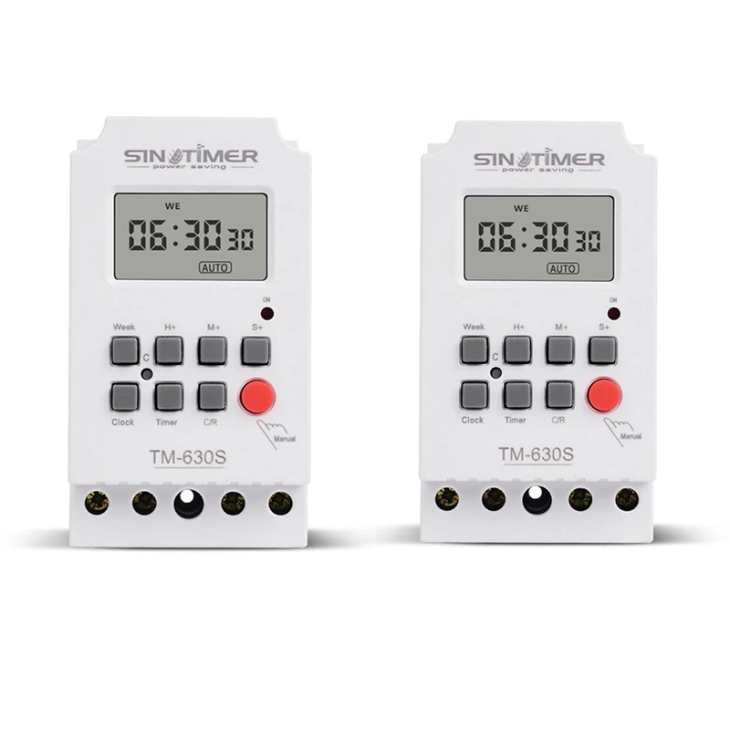 

Sinotimer 2 Pcs Seconds Control Timer Switch Large Screen Digital Display Hot Pin Voltage Output Time Controller, Tm630s-4 12V &