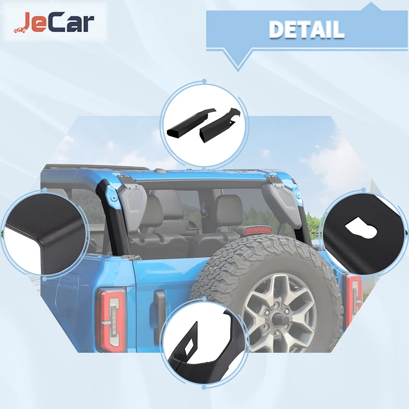 JeCar 자동차 안티 롤 바 보호 커버 포드 브롱코 2021 UP 2도어 버전 자동차 외부 ABS 액세서리