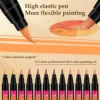 12-48Colors Soft Head Acrylic Marker Pen Set Waterproof Split Color Gradient Kawaii Graffiti Pen School Supplies Stationery 6
