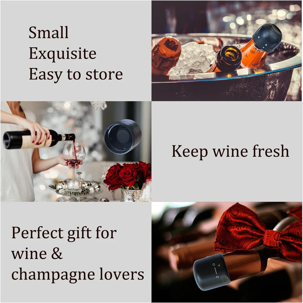 Champagne Rolha de Garrafa de Vinho Silicone Toppers Reutilizável Saver Cork Superior à Prova de Vazamento Mantém o Vinho Fresco - Imagem 3