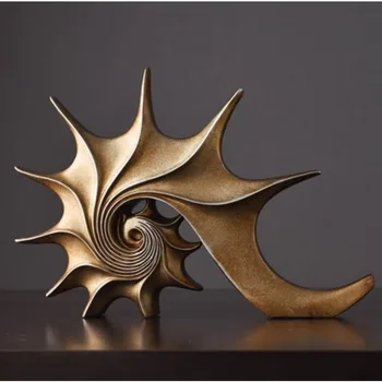 Statue de conque en résine, escargot de mer, Sculptures d'animaux, Figurines artisanales, cadeau de noël, porche, maison, bureau, décoration, ornements 1