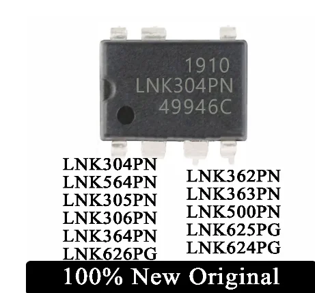 100% New LNK304PN LNK564PN LNK305PN LNK306PN LNK364PN LNK626PG LNK362PN LNK363PN LNK500PN LNK625PG LNK624PG DIP-7 IC Chip 1Pcs