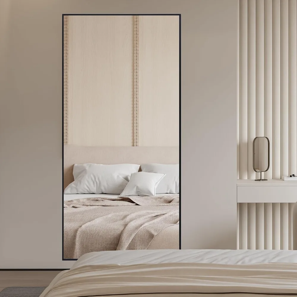 Full-length floor mirror with stand - front view