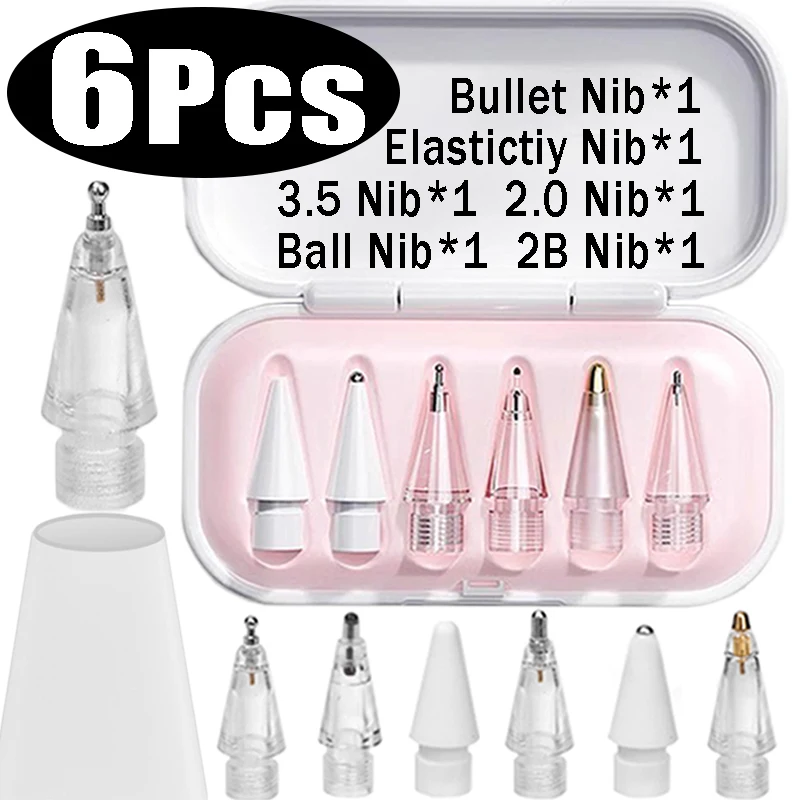 Replacement Tips Spare Control Pen Nibs Plastic Metal Tip Stylus Nib Replacement Pencil Tips for Apple Pencil 1/2 iPencil Pro