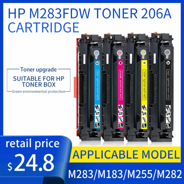 For HP m283fdw cartridge 206A 206x cartridge m255dw m282nw m283fw 215a cartridge  w2110a w2310a w2410a [no chip] - AliExpress