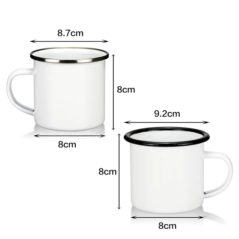 12 oz Camper Enamel Cup - Black Rim – Blank Sublimation Mugs