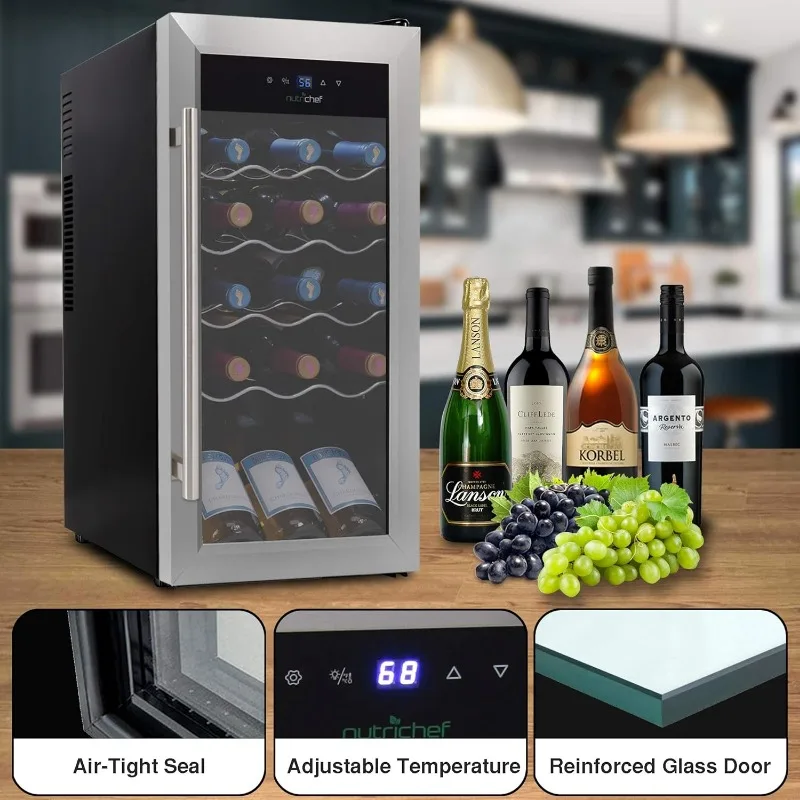 PKCWC18 Cooler, 18 Bottle, Stainless Steel -13.6"D x 17.7"W x 30.3"H 4