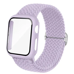 Breathable Nylon Watch Band with Matte Protective Case - 46mm Series10 11 (Lavender purple)