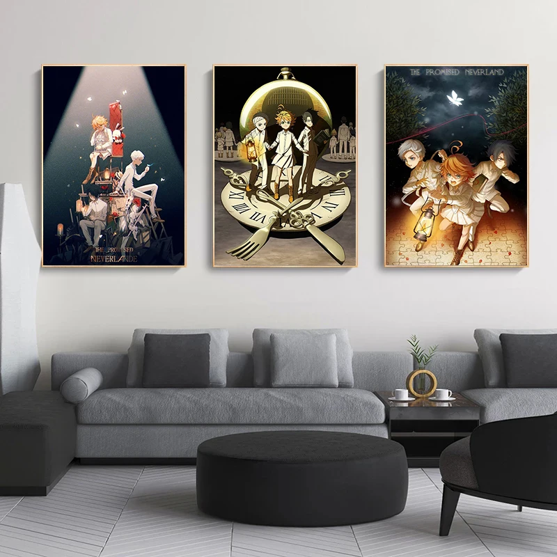 The Promised Neverland Anime Poster Home Decor Paper Wall Posters Emma  Norman Ray Mother Isabella Bar Room Decoration Print Art