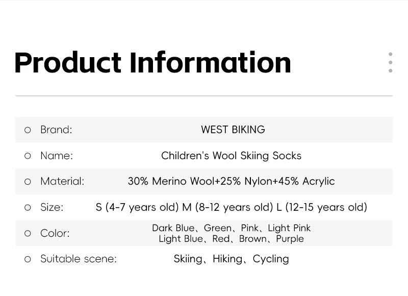 WEST BIKING Winter-Thermo-Skisocken für Kinder, Merinowolle, dick, warm, Sportsocken, Jungen, Mädchen, Radfahren, Skifahren, Kinder-Thermosocken – Detail 4