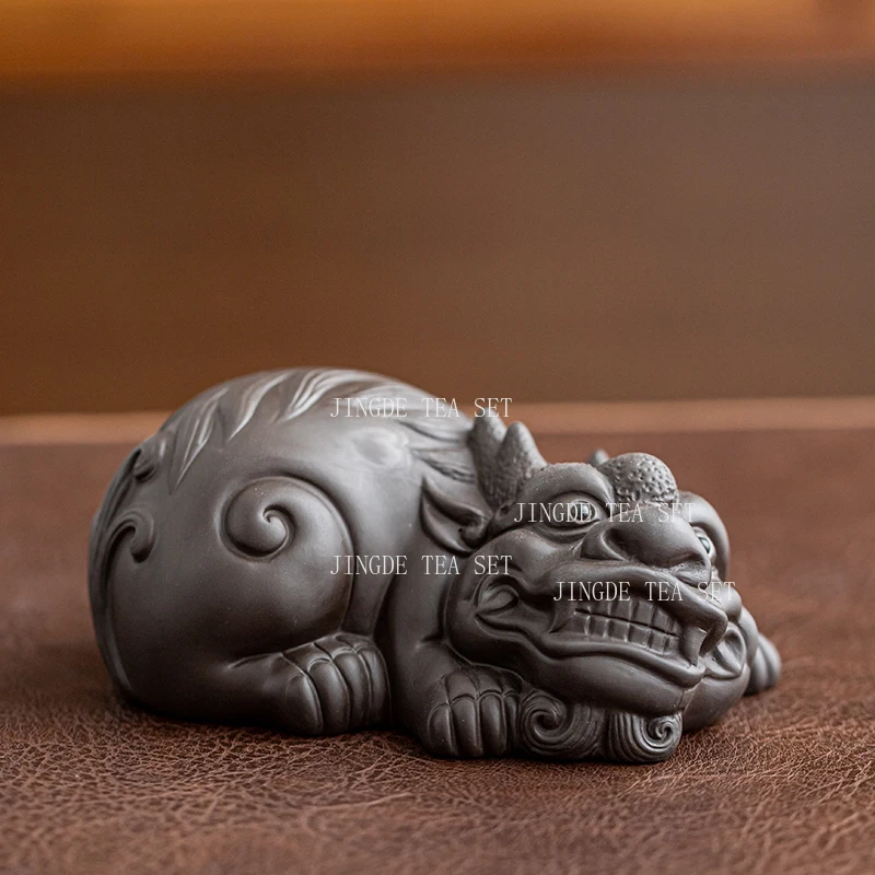 1pcs Purple Clay Pixiu Golden Toad Tea Pet Tea Tray Accessories Wealth Acquisition Ornaments Chinese Tea Set Accessories