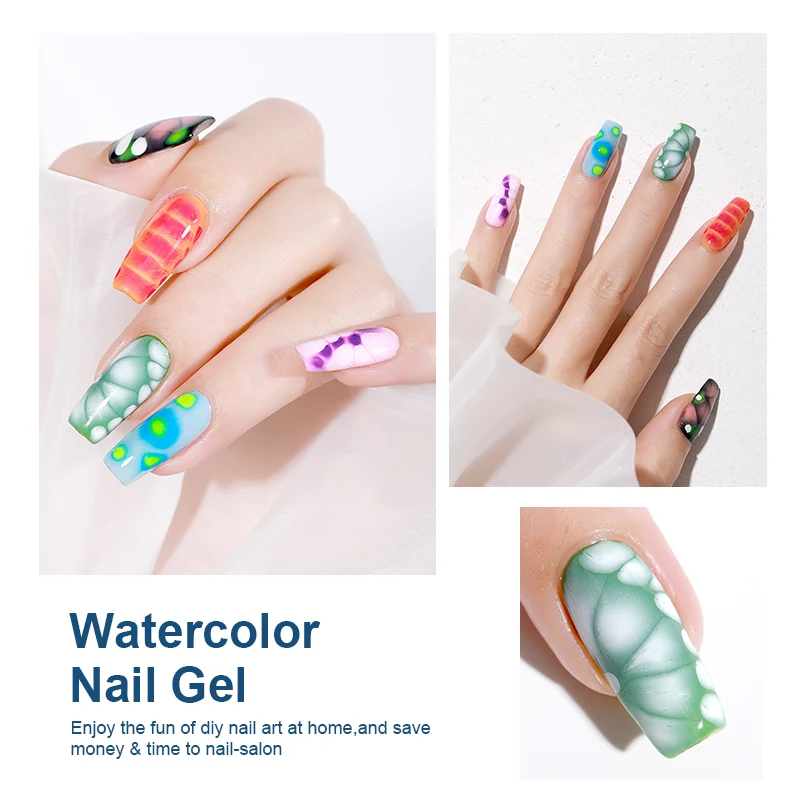 AS Clear Blooming Gel Polish 15ml UV LED Soak Off Nail Art Polish for Spreading Effect Marble Gel Paint Varnish Top Base Coat 6