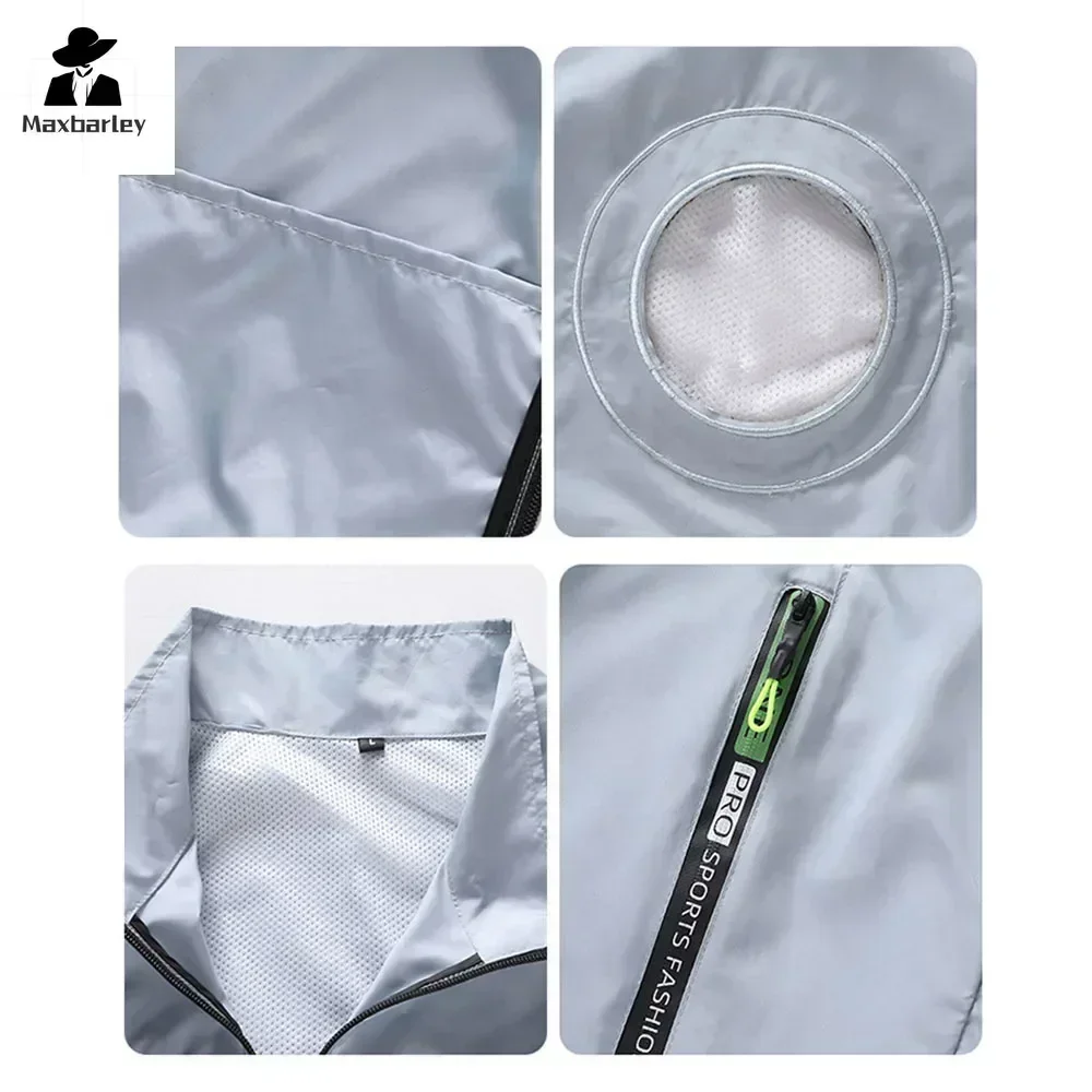 Men's Cooling Vest with Fan - Outdoor Air Conditioner Jacket USB Rechargeable Sun Protection Work Wear for Summer Hiking Fishing