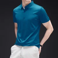 Chemise à manches courtes pour hommes, décontractée, couleur unie, résistante aux rides, confortable, polyvalente, toutes saisons, nouvelle collection 6