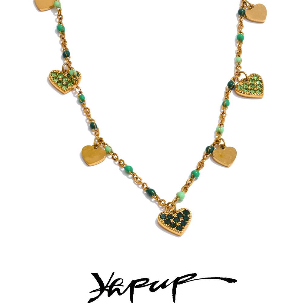 Yhpup Heart Drop Necklace Women